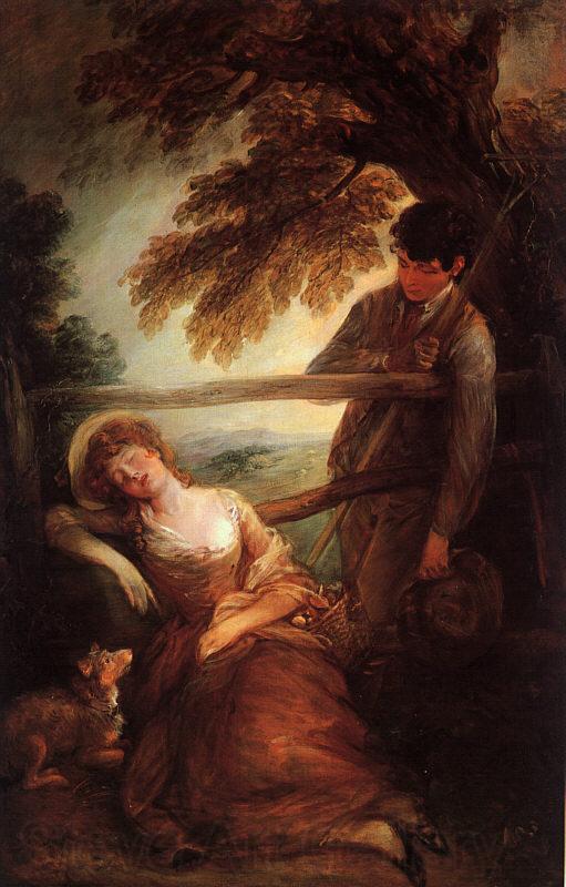 Thomas Gainsborough Haymaker and Sleeping Girl Norge oil painting art